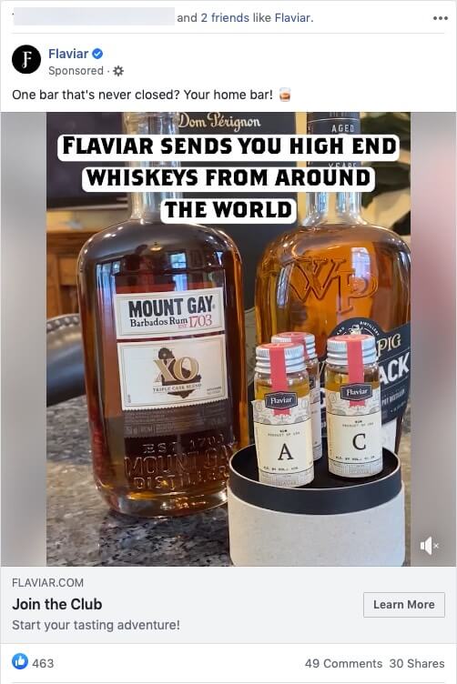 Whiskey Ad on Facebook