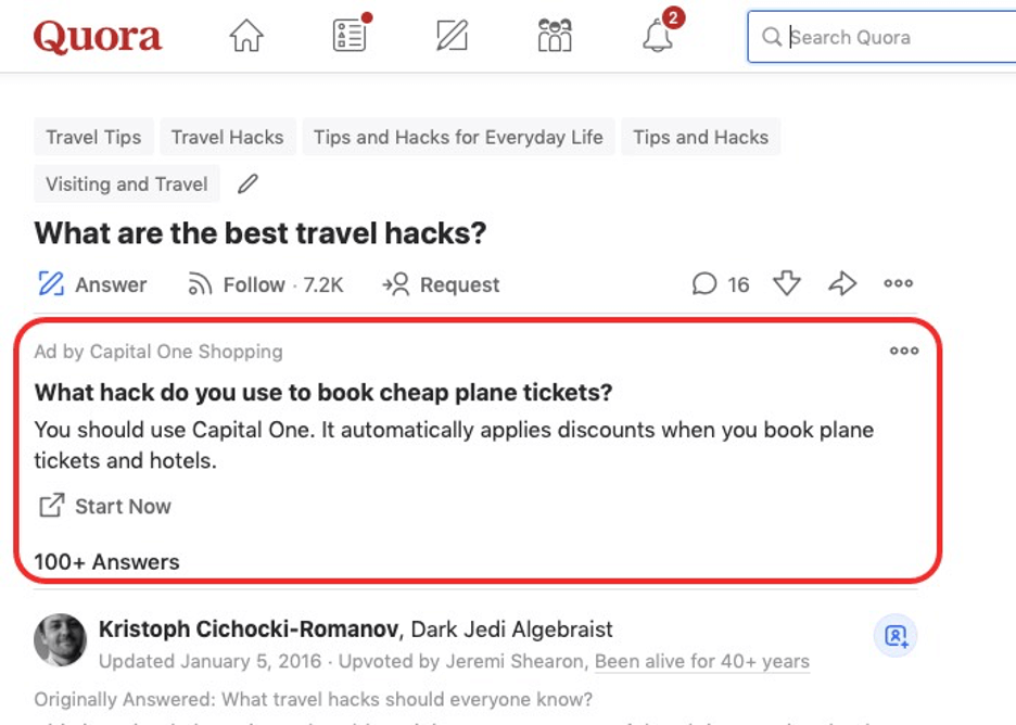 Quora Ad - flyte new media