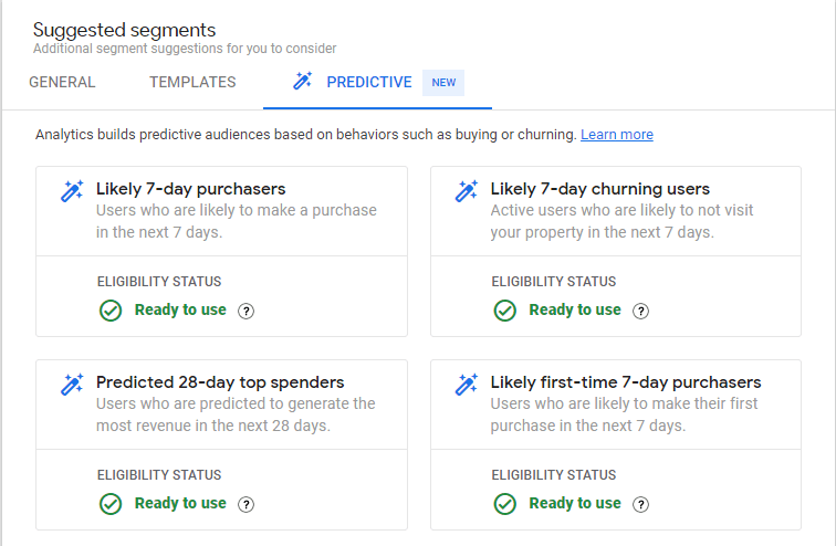 Predictive Audiences in GA4 - ecom
